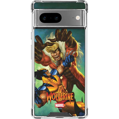 Marvel X-Men Wolverine Vs Sabretooth Google Pixel 8 Clear Case